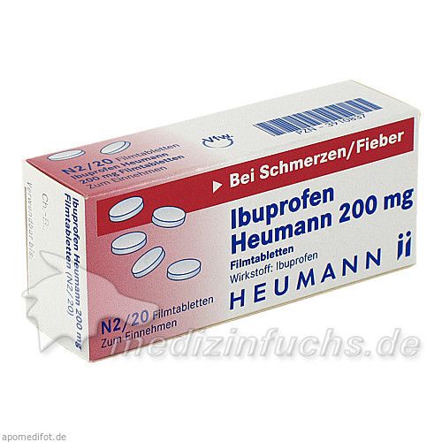 IBUPROFEN HEUMANN 200MG FILMTABLETTEN, 20 ST