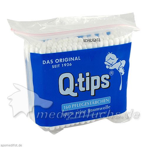 Q-tips Wattestäbchen Nachfüllbeutel, 160 ST