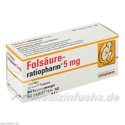 Folsäure-ratiopharm 5mg, 50 ST