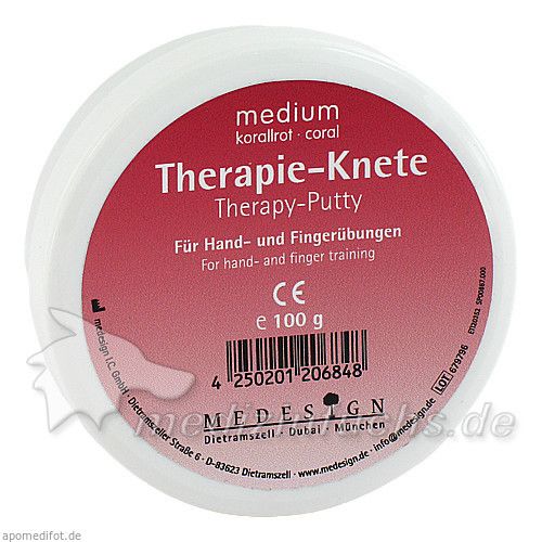 Therapie Knete Medium Korallrot, 100 G