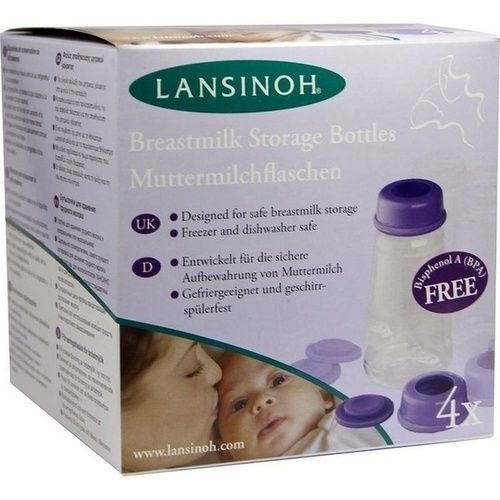 LANSINOH Muttermilchflaschen 150ml, 4 ST