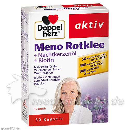 Doppelherz Meno Rotklee+Nachtkerzenöl+Biotin, 30 ST