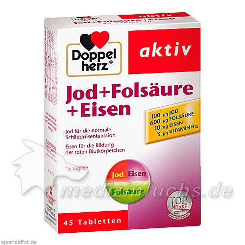 Doppelherz Jod+Folsäure+Eisen, 45 ST