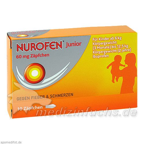 Nurofen Junior 60mg Zäpchen, 10 ST