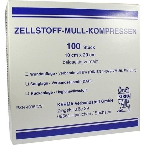 ZELLSTOFF MULLKOMPRESSEN 10x20 cm unsteril, 100 ST