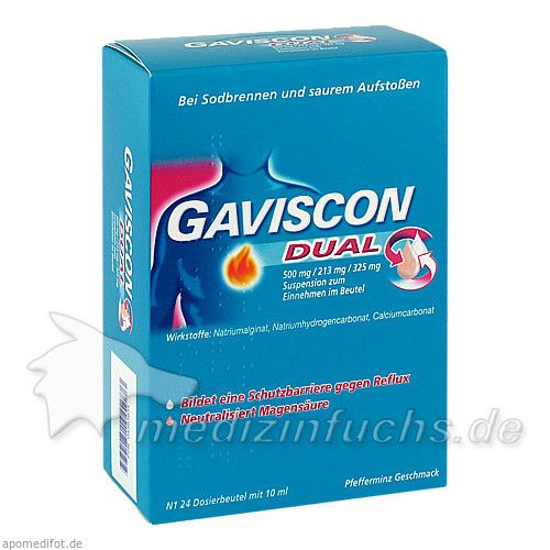 Gaviscon Dual 500mg/213mg/325mg, 24X10 ML