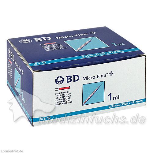 BD Micro-Fine+ U40 Ins.Spr.12.7mm, 100X1 ML