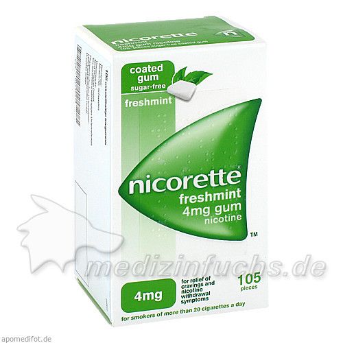 Nicorette 4mg Freshmint Kaugummi, 105 ST