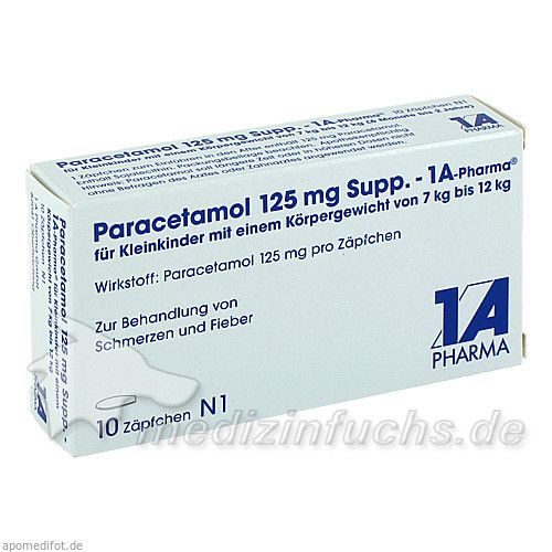 Paracetamol 125mg Supp. - 1 A-Pharma, 10 ST