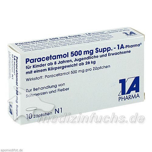 Paracetamol 500mg Supp. - 1 A-Pharma, 10 ST