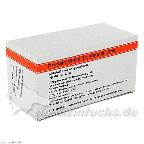 Procain Röwo 1% Ampulle 2ml, 50X2 ML