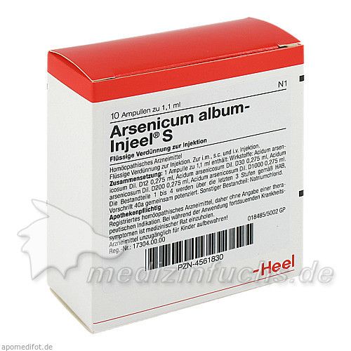 ARSENICUM ALB INJEEL S, 10 ST