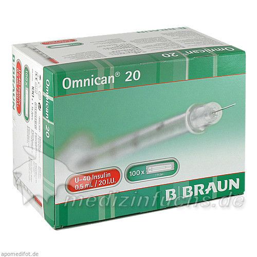 Omnican 20 0.5ml Insulin U-40 0.30x8mm einzelverp, 100X1 ST