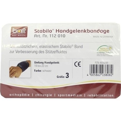 BORT Stabilo Handgelenkbandage schwarz Gr.3, 1 ST