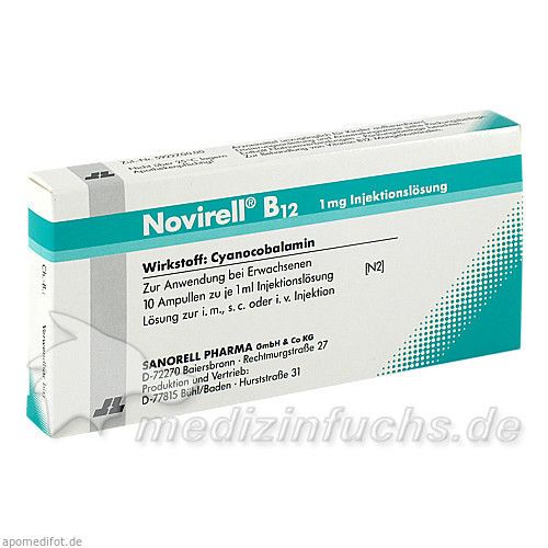 Novirell B12 1mg Injektionslösung, 10X1 ML