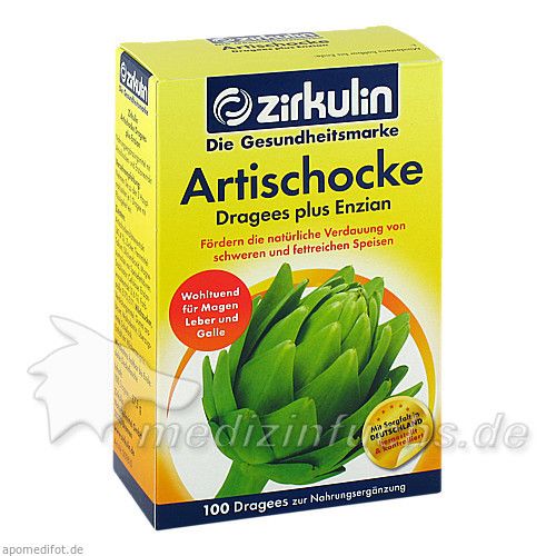 ZIRKULIN Artischocke Dragees plus Enzian, 100 ST