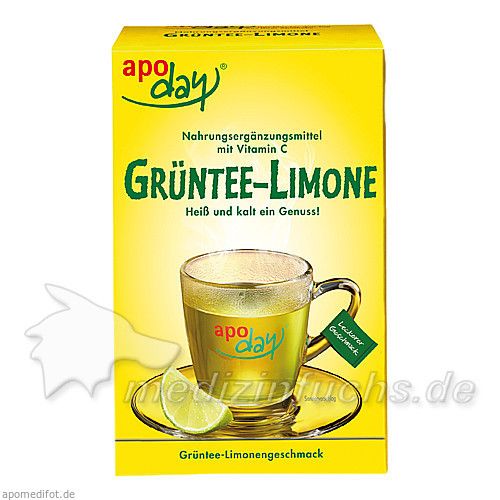 apoday Limone Vitamin C u. Grüntee-Extrakt, 10X10 G