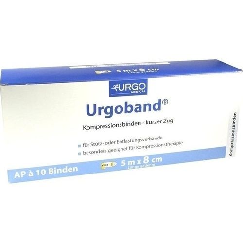 URGOBAND KURZZUGBINDE 5MX8CM OHNE CELLOPHAN, 10 ST