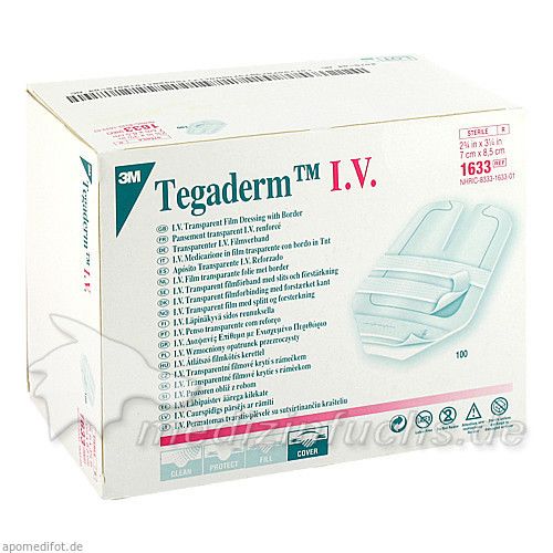 Tegaderm 3M 1633 7.0x8.5cm Transparent Verb., 100 ST