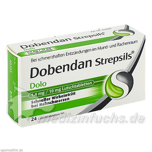 DOBENDAN Strepsils Dolo 1,4mg/10mg Lutschtabletten, 24 ST