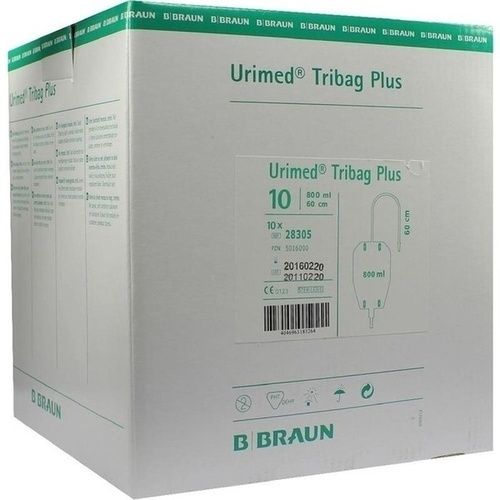 Urimed Tribag Plus Urin-Beinbtl.800ml steril 60cm, 10 ST