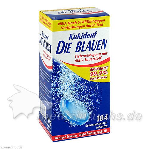 KUKIDENT Die Blauen Reinigungstabletten, 104 ST