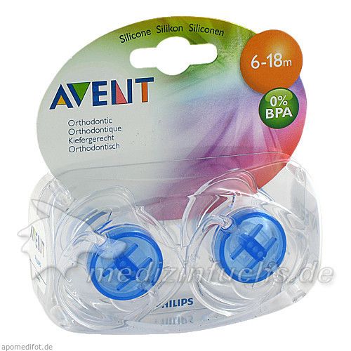 AVENT SCHNULLER DURCHSICHTIG 6-18M BPA-FREI, 2 ST