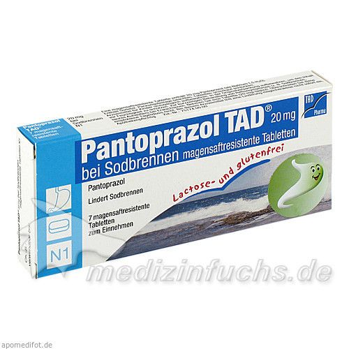 Pantoprazol TAD 20mg bei Sodbrennen, 7 ST