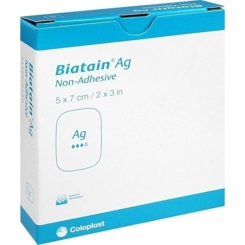 Biatain Ag Schaumverband nicht-haftend 5x7cm, 5 ST