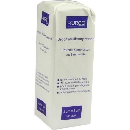 URGO MULLKOMPR 5X5CM UNST, 100 ST