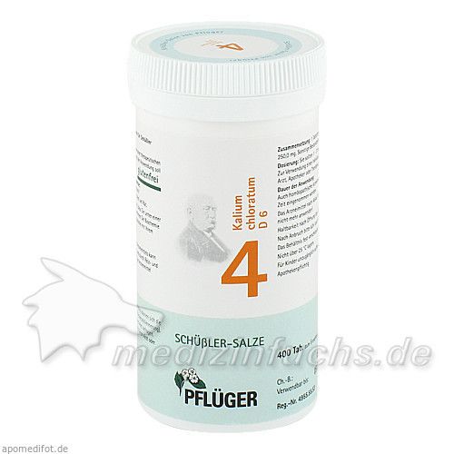 Biochemie Pflüger Nr. 4 Kalium chloratum D 6, 400 ST