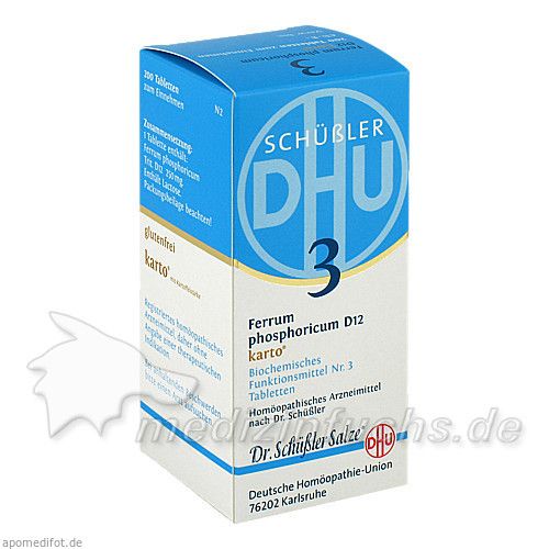 Biochemie DHU 3 Ferrum phosphoricum D12 Karto, 200 ST