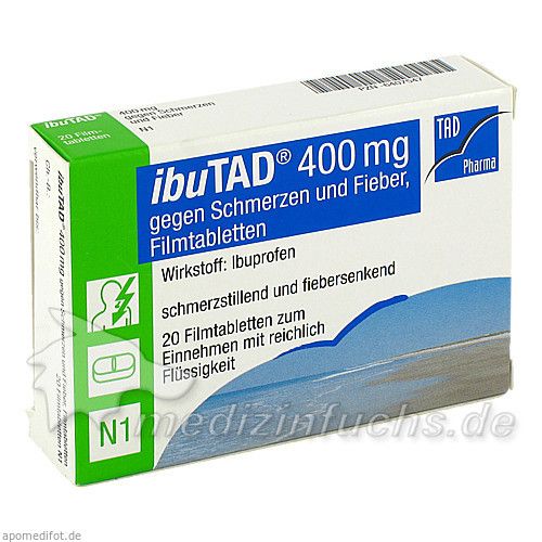 ibuTAD 400mg gegen Schmerzen und Fieber Filmtabl., 20 ST