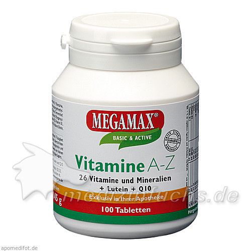 MEGAMAX Vitamine A-Z+Q10+Lutein, 100 ST