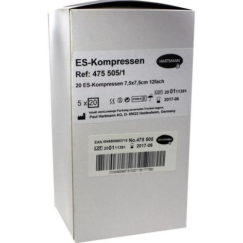 ES-Kompressen steril 7.5x7.5cm Großpackung, 5X20 ST