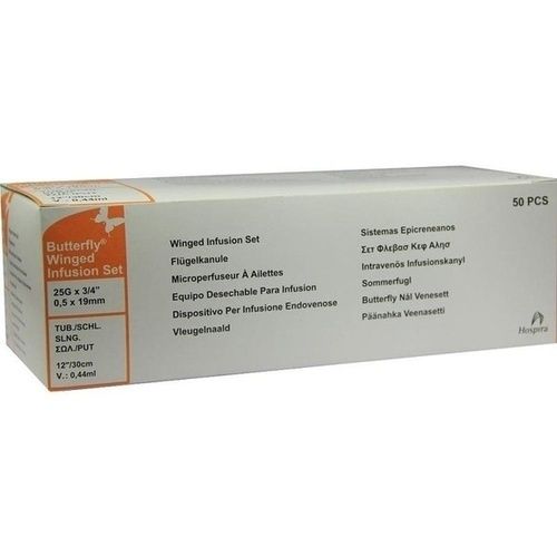 Infusionszubehör Butterfly 25G orange, 50 ST