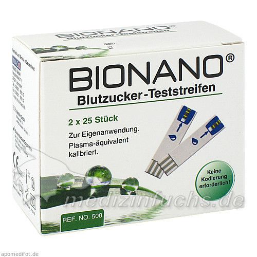 Bionano Blutzucker-Teststreifen, 2X25 ST