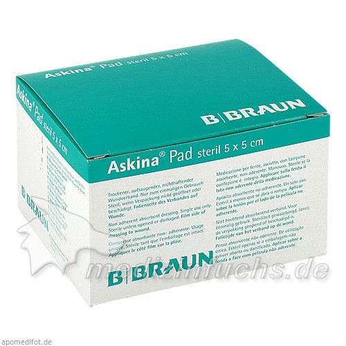 ASKINA PAD 5X5CM NICHTHAFT WUNDAUFLAGE STERIL, 25 ST