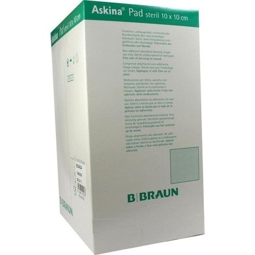 ASKINA PAD 10X10CM NICHTHAFT WUNDAUFLAGE STERIL, 100 ST