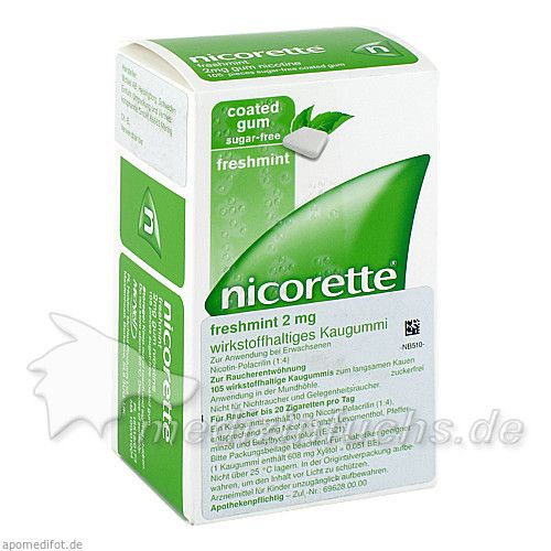 Nicorette 2mg Freshmint, 105 ST