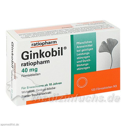 GINKOBIL-ratiopharm 40mg Filmtabletten, 120 ST