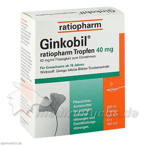 Ginkobil-ratiopharm Tropfen 40mg, 200 ML