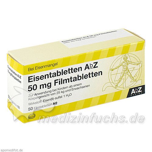 Eisentabletten AbZ 50 mg Filmtabletten, 50 ST