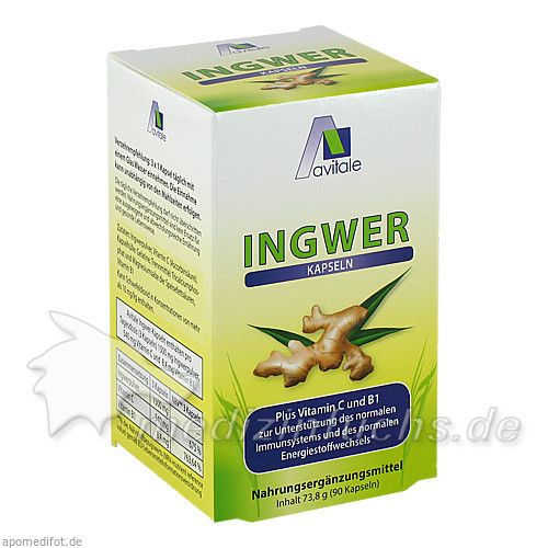 Ingwer 500mg Kapseln+Vit B1+C, 90 ST