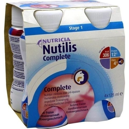 Nutilis Complete Erdbeergeschmack, 4X125 ML