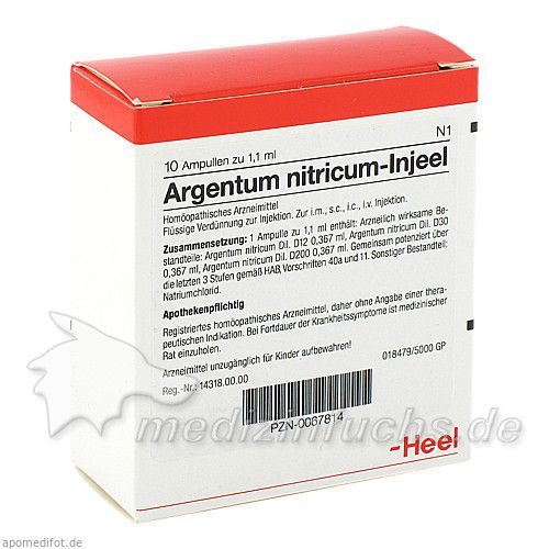 ARGENTUM NITR INJ, 10 ST