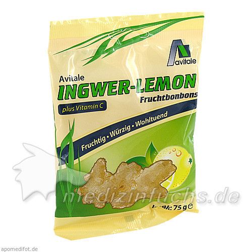 Ingwer Lemon Bonbons + Vit. C, 75 G