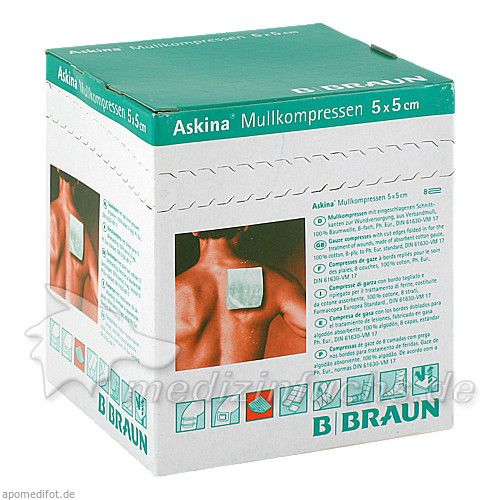 Askina Mullkompressen 5X5cm 8-fach steril, 25X2 ST