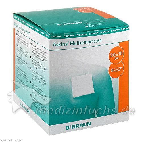 ASKINA Mullkompresse 10x20cm steril, 25X2 ST