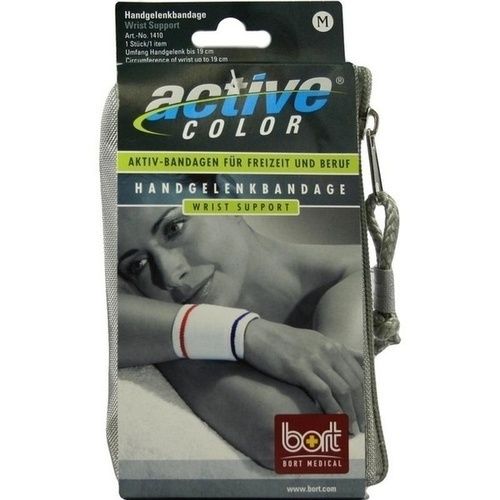 BORT ActiveColor Handgelenkbandage weiß medium, 1 ST